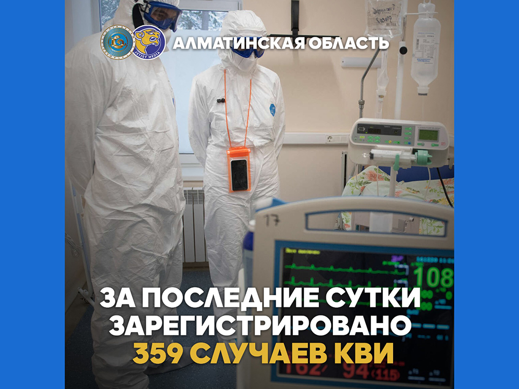359 случаев КВИ зарегистрировано за последние сутки в Алматинской области