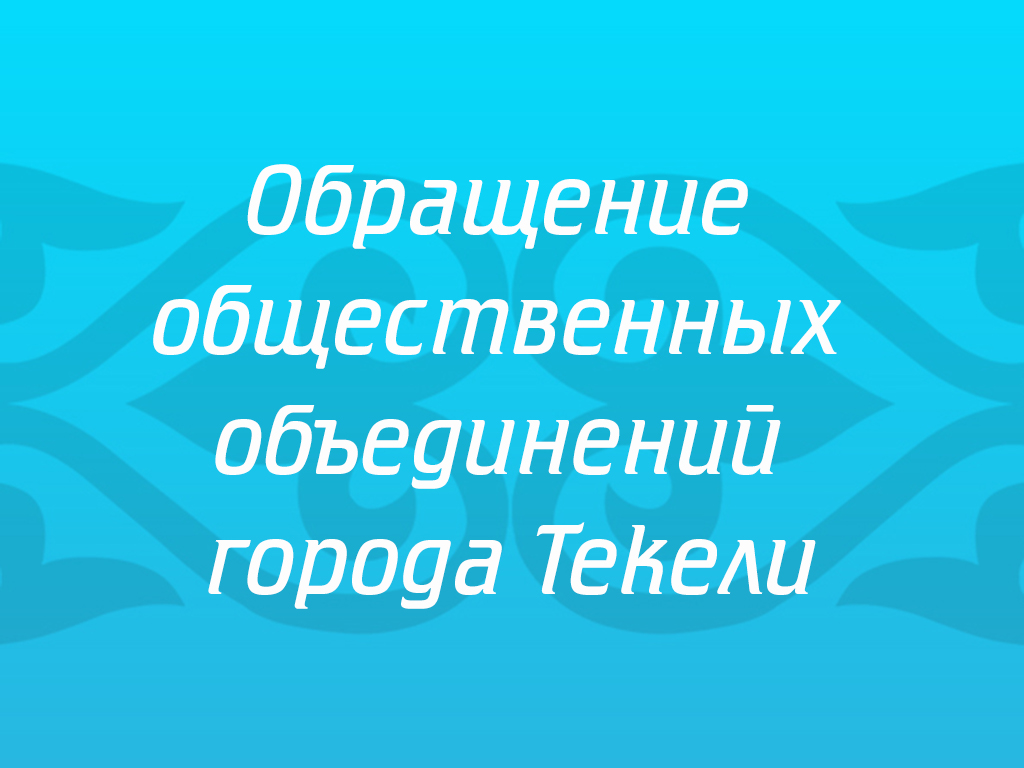 Обращение общественных объединений города Текели