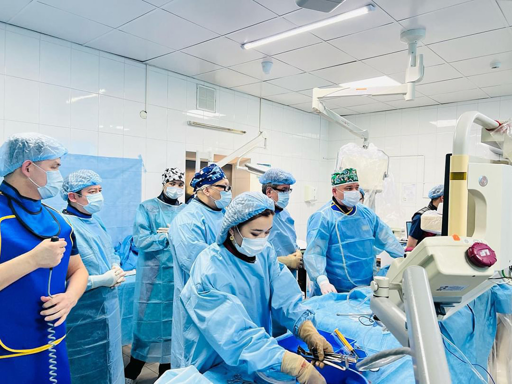 Впервые в Алматинской области проведена транскатетерная имплантация аортального клапана