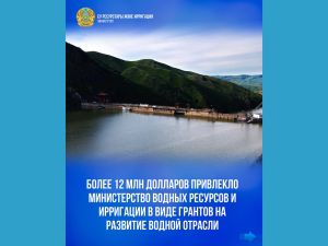 Более 12 млн долларов привлекло Министерство водных ресурсов и ирригации в виде грантов на развитие водной отрасли 