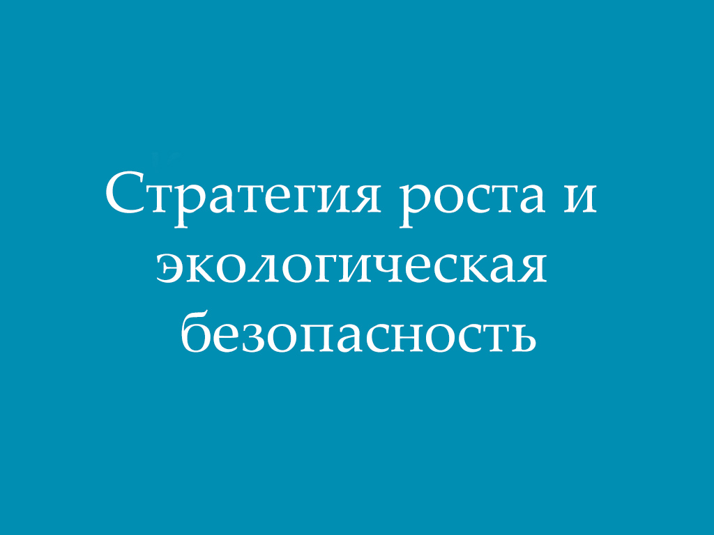 Стратегия роста и экологическая безопасность