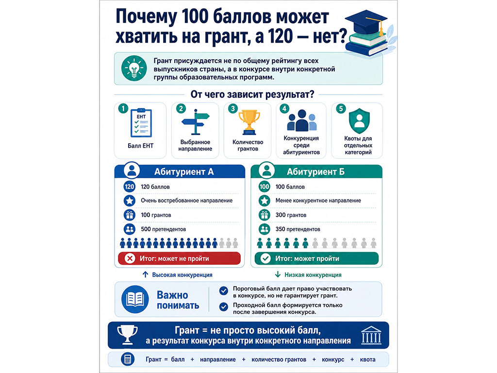 Почему 120 баллов не всегда гарантируют грант, а 100 могут быть достаточными?
