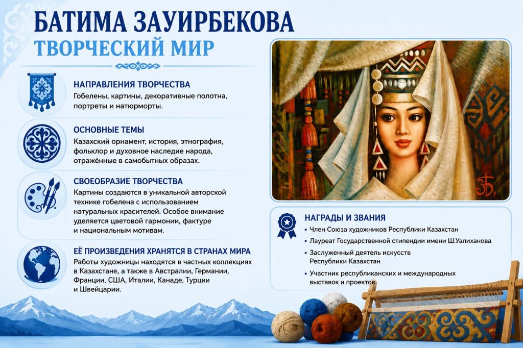 Более 200 произведений: кто такая Батима Заурбекова, первая женщина-гобеленист Казахстана?