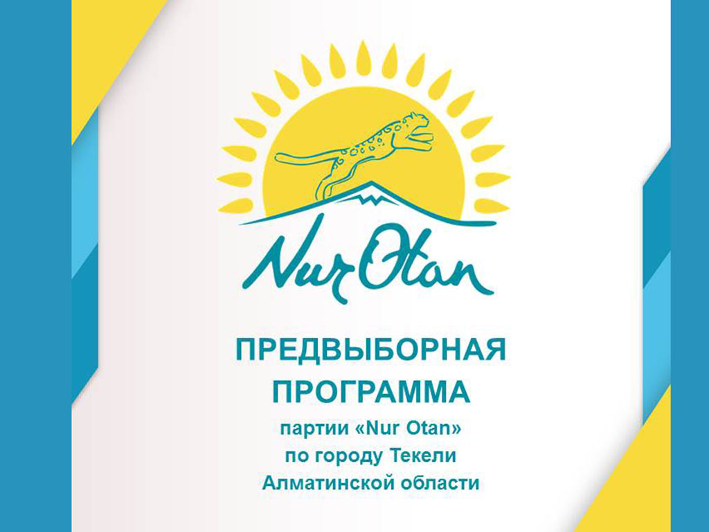 Инфографика об основных приоритетных направлениях предвыборной программы партии «Nur Otan» по городу Текели Алматинской области