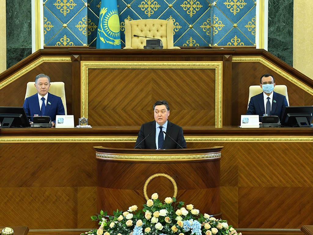 А. Мамин выступил с отчетом о работе Правительства на совместном заседании палат Парламента