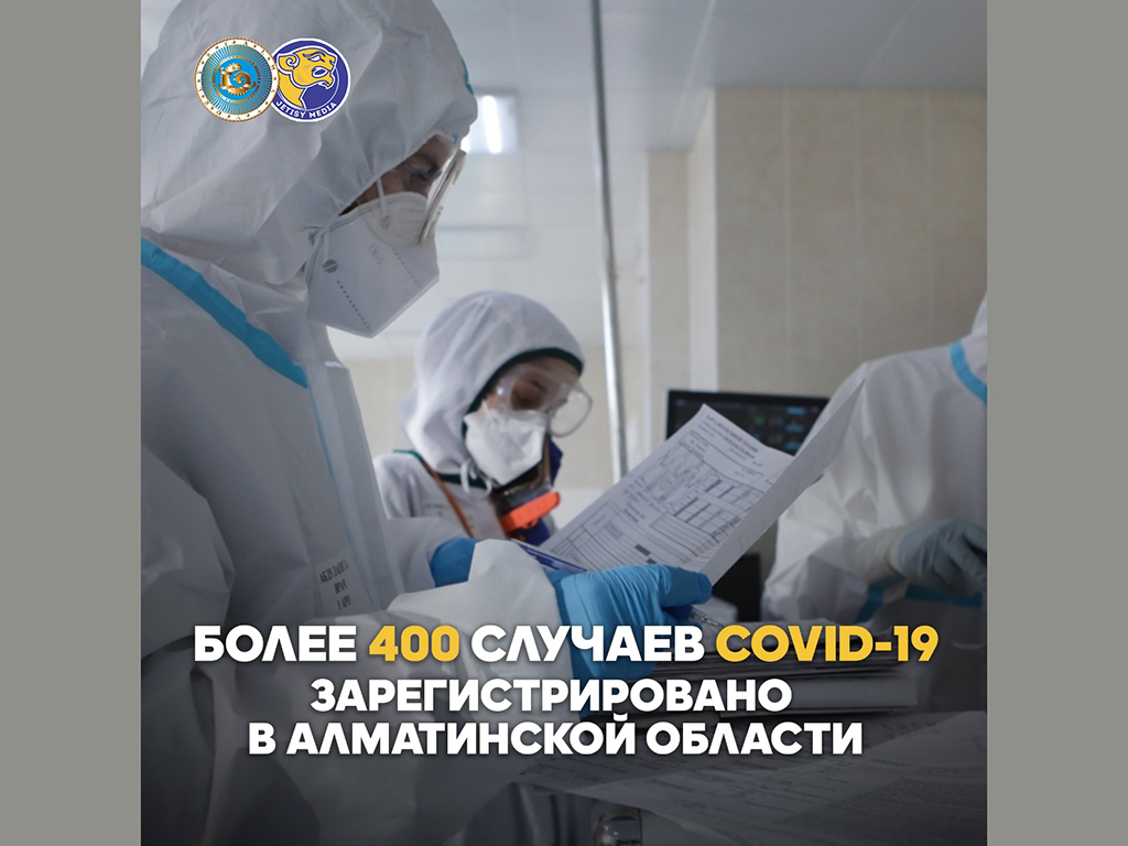 Более 400 случаев COVID-19 зарегистрировано в Алматинской области