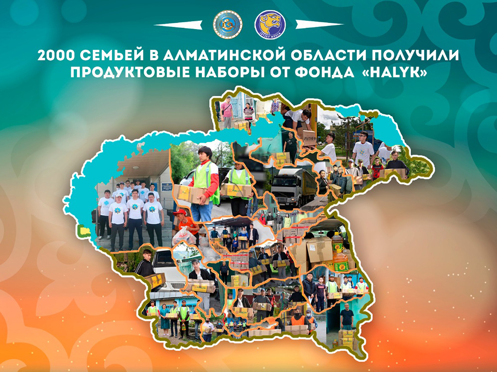 2000 семей в Алматинской области получили продуктовые наборы от 